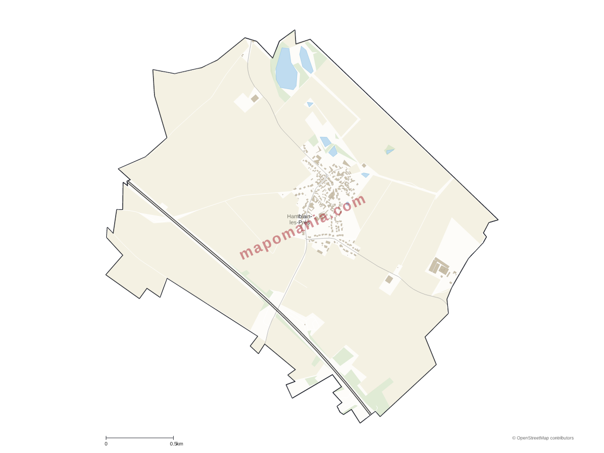 Carte de Hamblain-les-Prés à personnaliser