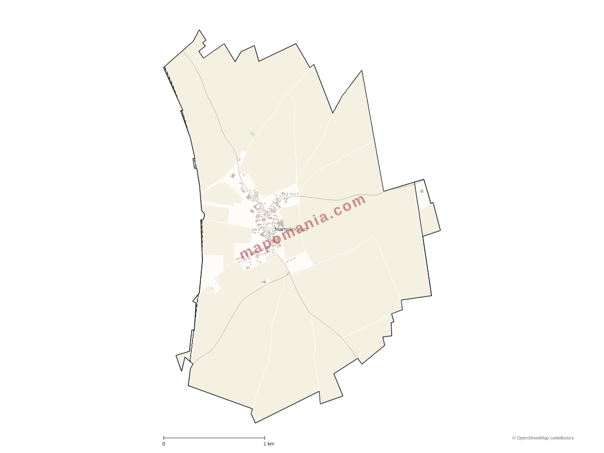 Carte de Hamelincourt à personnaliser
