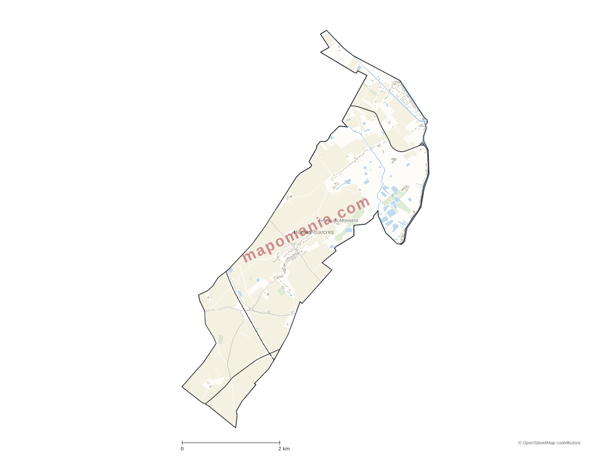 Carte de Hames-Boucres à personnaliser