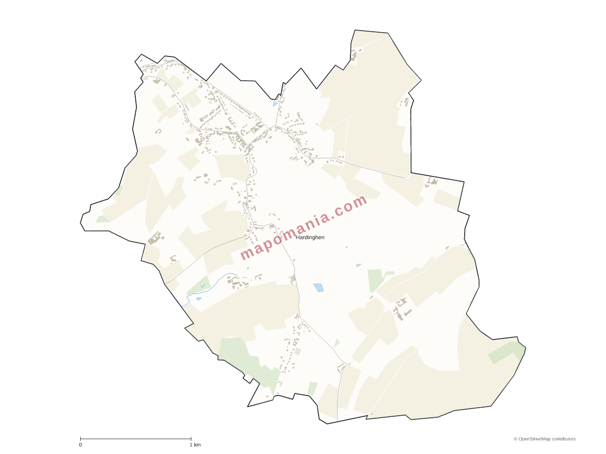 Carte de Hardinghen à personnaliser