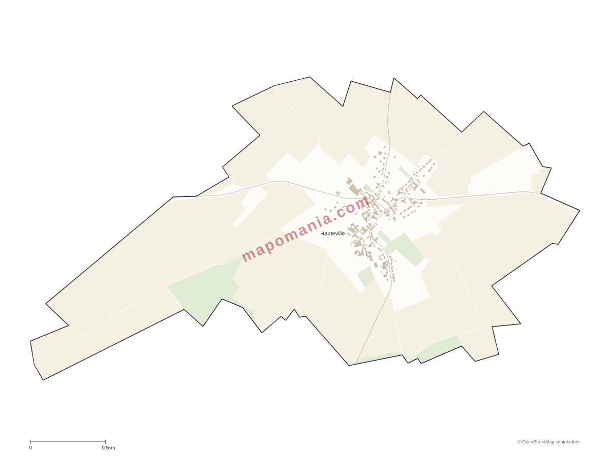 Carte de Hauteville à personnaliser