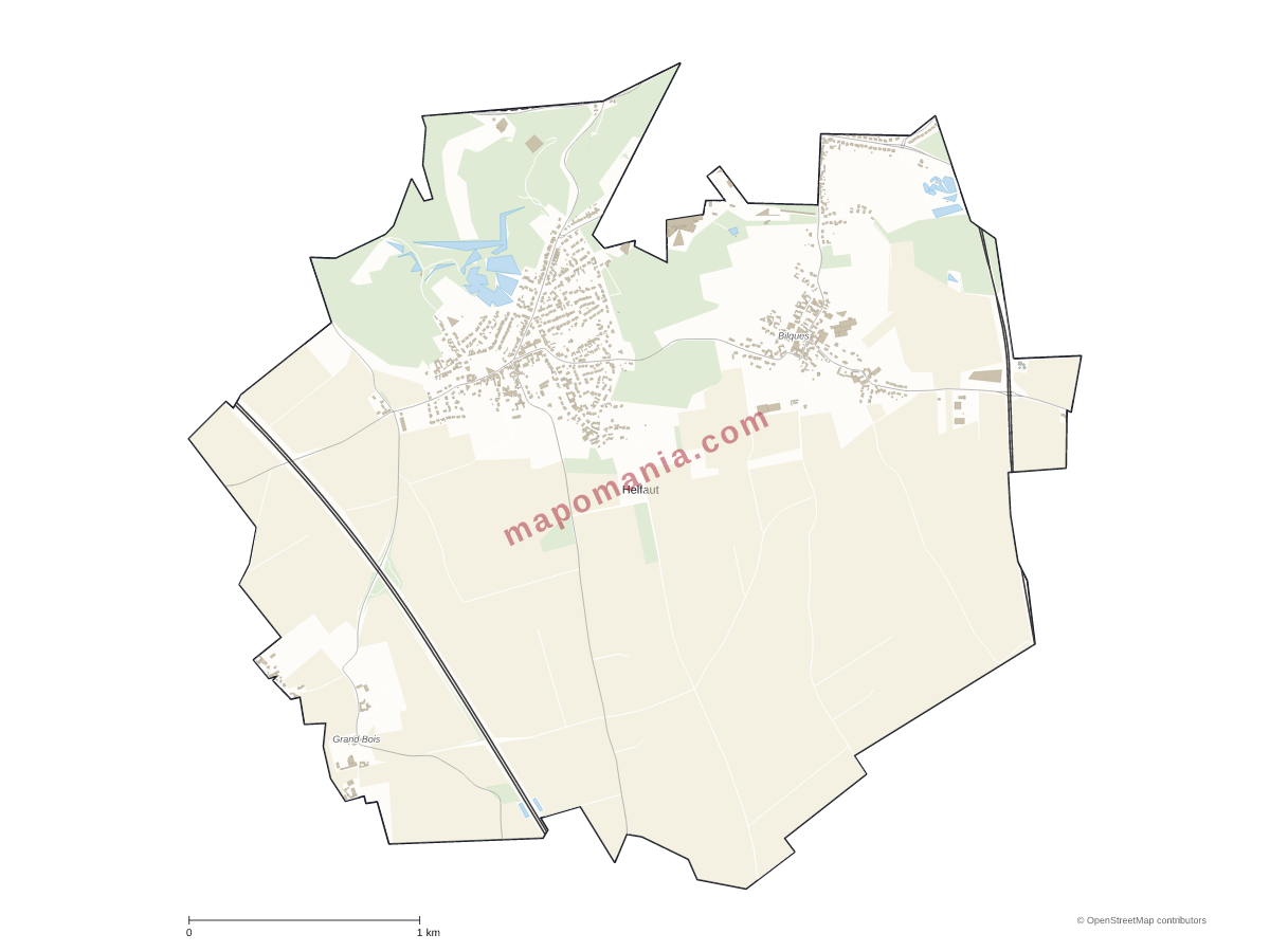 Carte de Helfaut à personnaliser