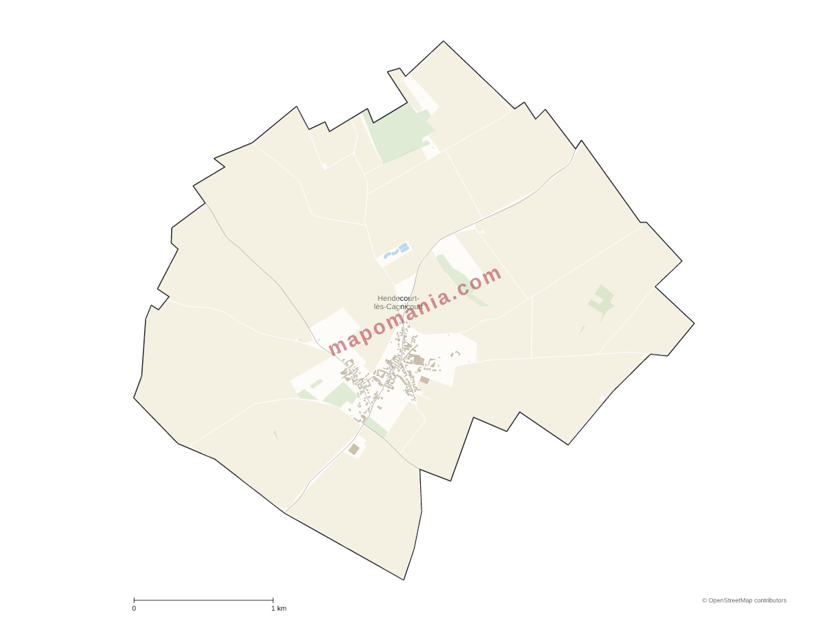 Carte de Hendecourt-lès-Cagnicourt à personnaliser