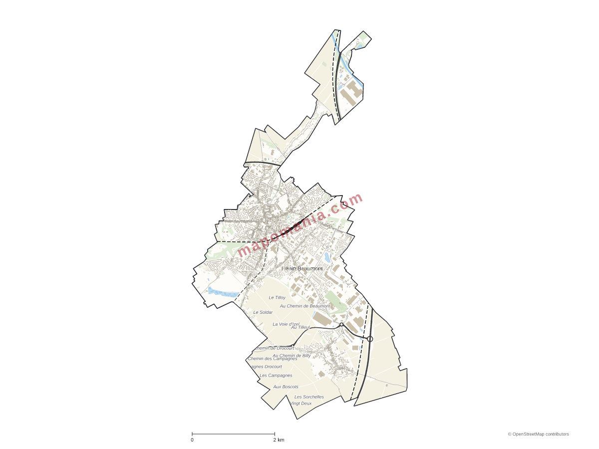Carte de Hénin-Beaumont à personnaliser