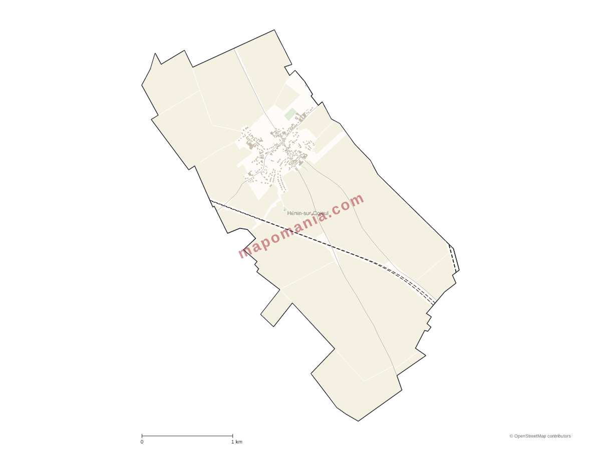 Carte de Hénin-sur-Cojeul à personnaliser