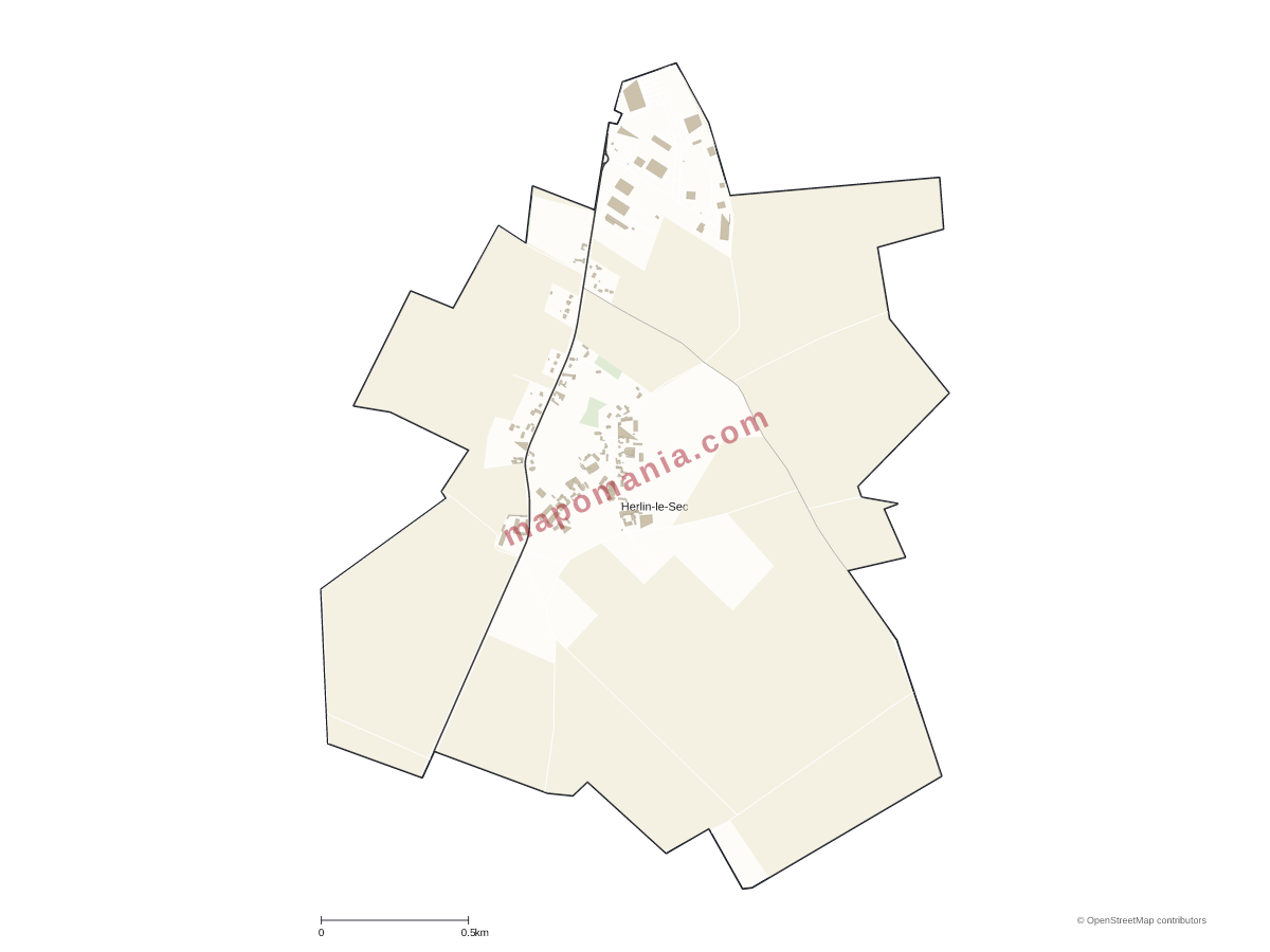 Carte de Herlin-le-Sec à personnaliser