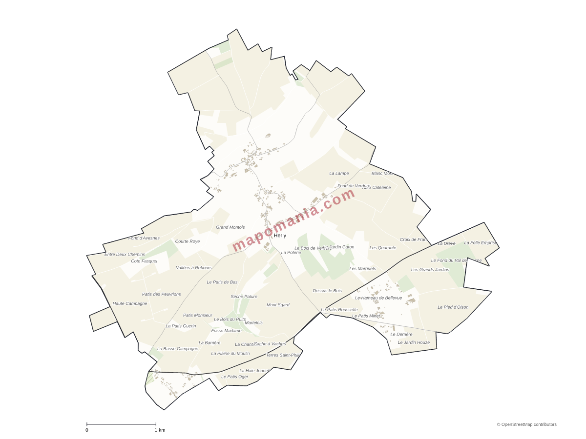 Carte de Herly à personnaliser