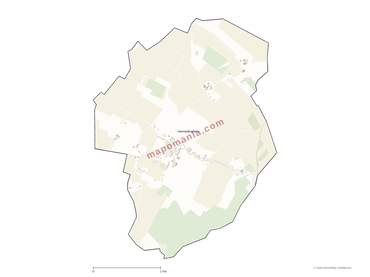 Carte de Hermelinghen à personnaliser