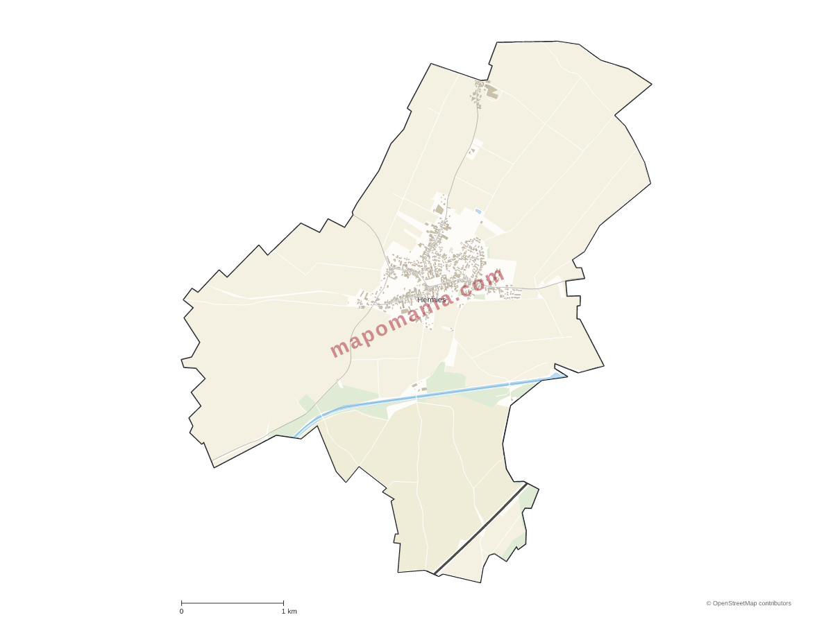 Carte de Hermies à personnaliser