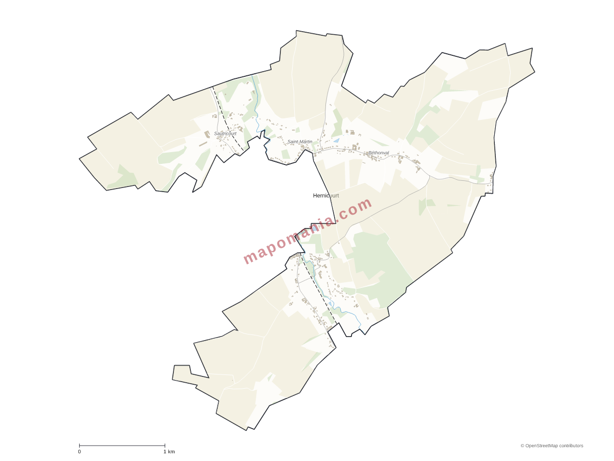 Carte de Hernicourt à personnaliser