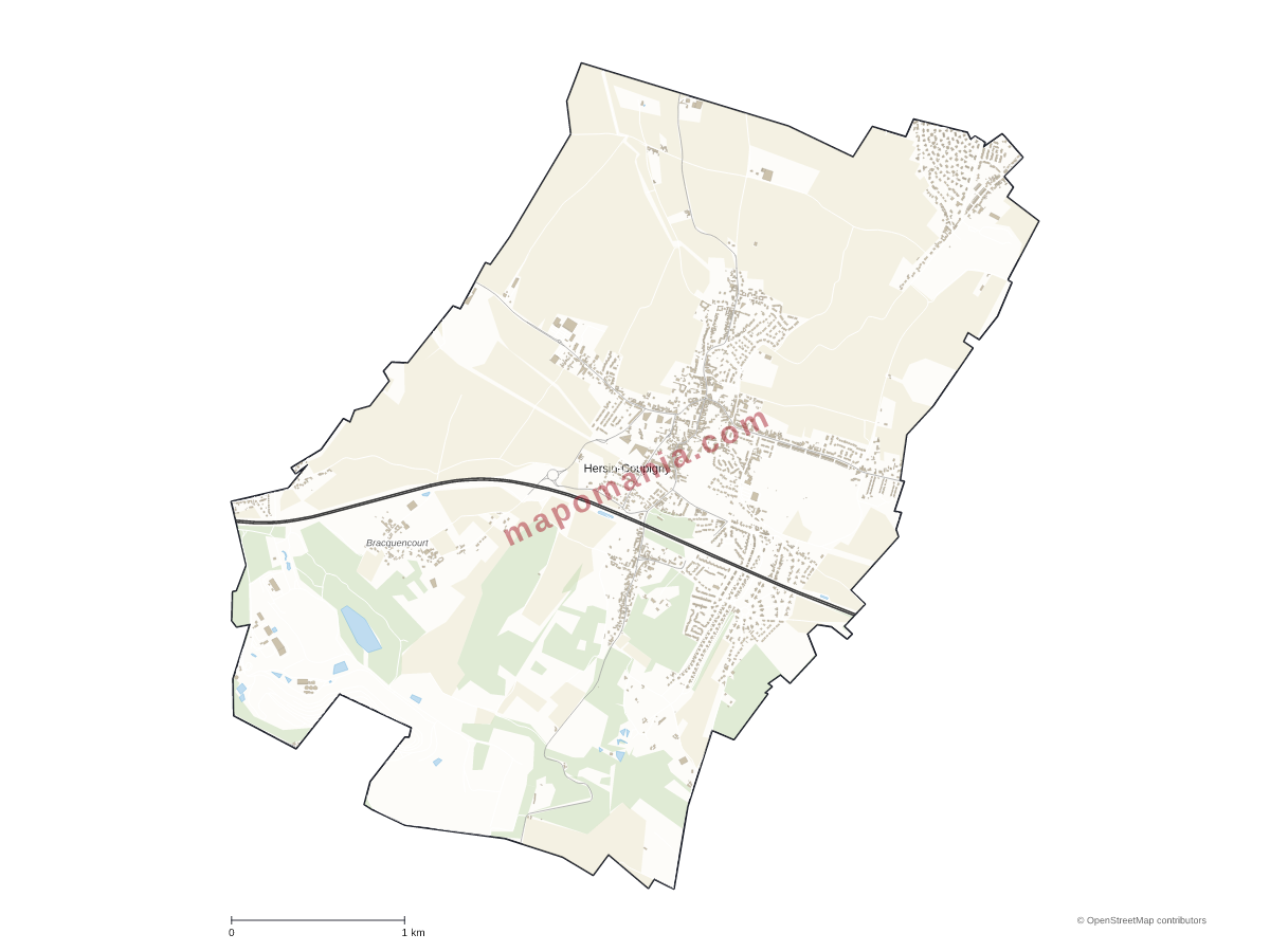 Carte de Hersin-Coupigny à personnaliser