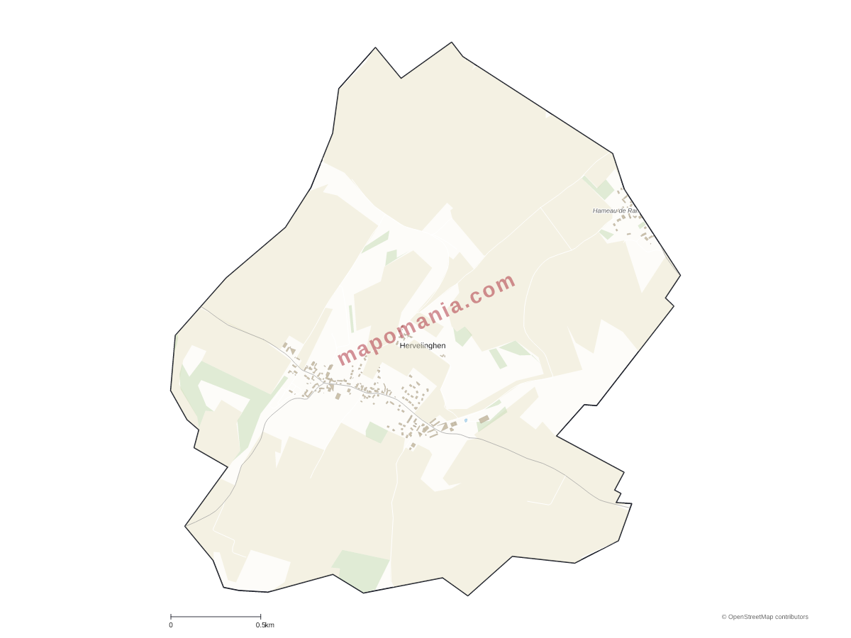 Carte de Hervelinghen à personnaliser