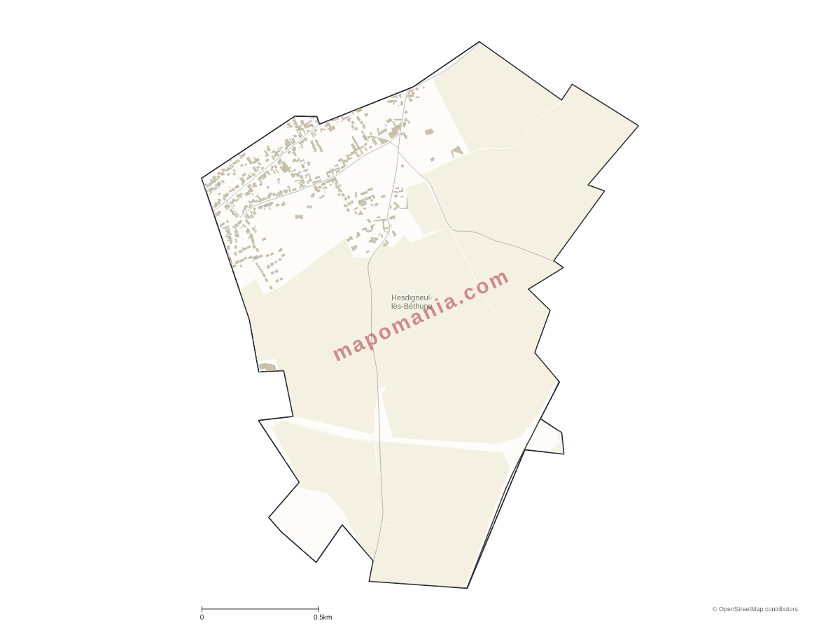 Carte de Hesdigneul-lès-Béthune à personnaliser