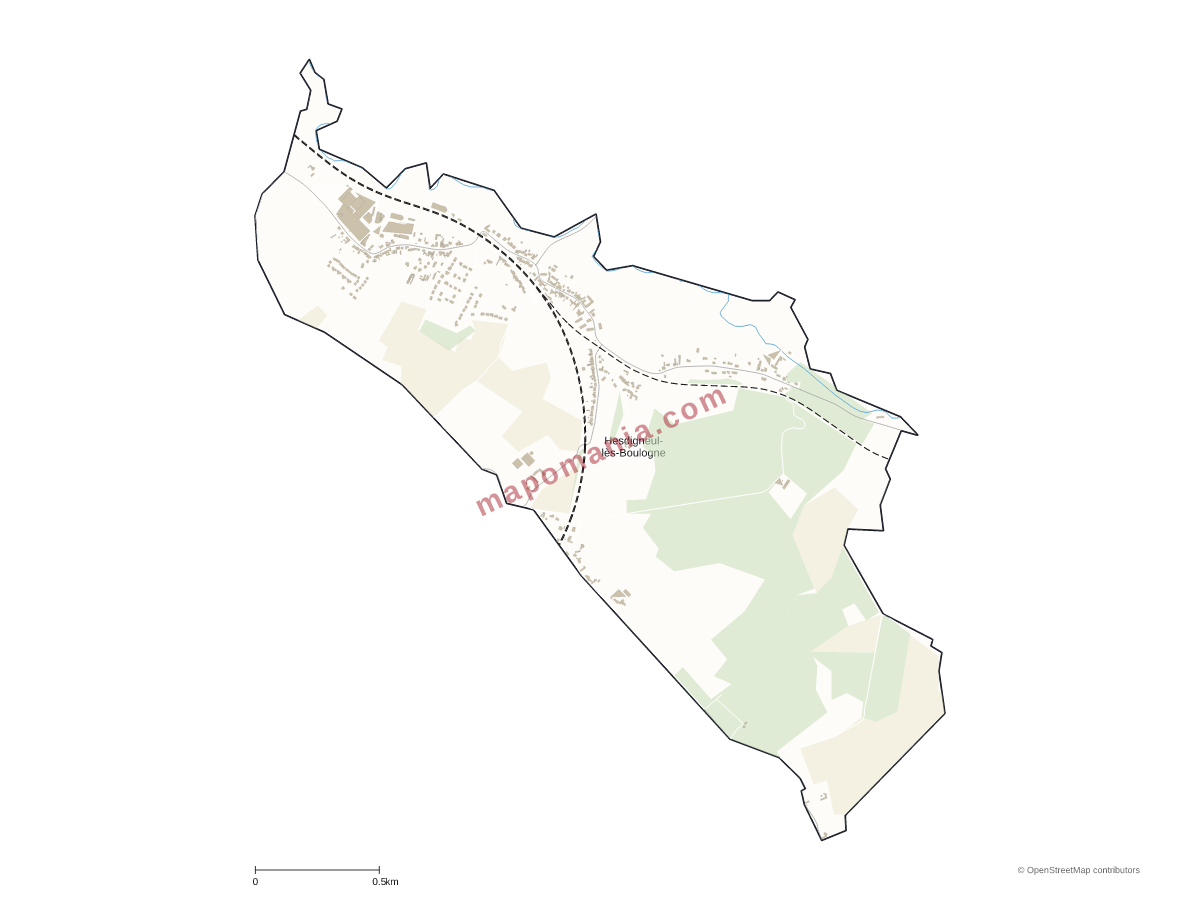 Carte de Hesdigneul-lès-Boulogne à personnaliser