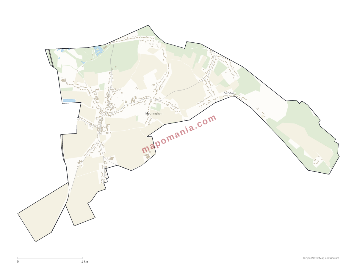 Carte de Heuringhem à personnaliser