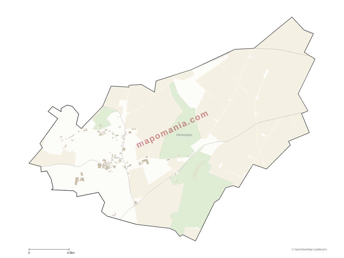 Carte de Hézecques à personnaliser