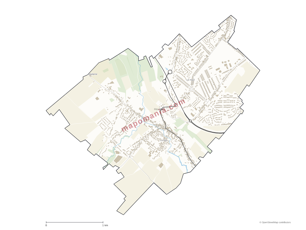 Carte de Houdain à personnaliser