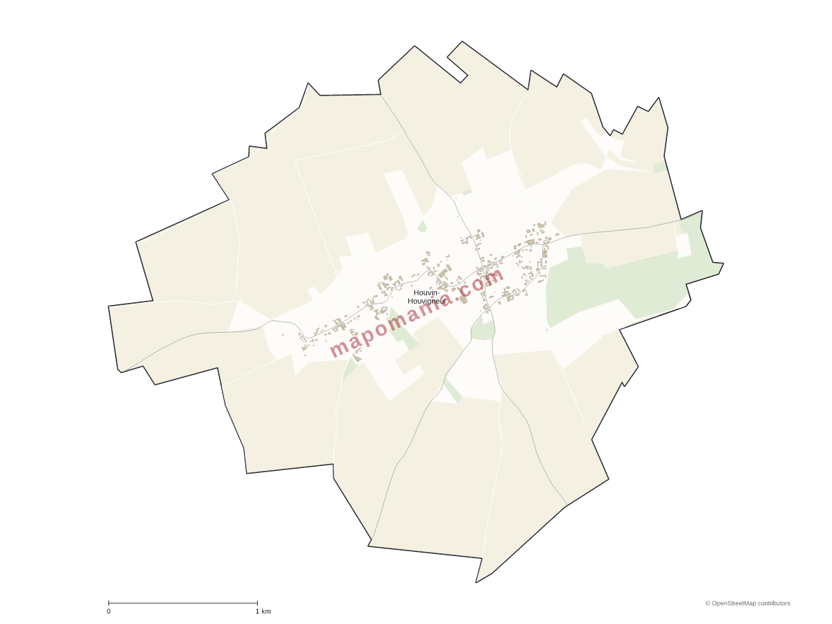 Carte de Houvin-Houvigneul à personnaliser