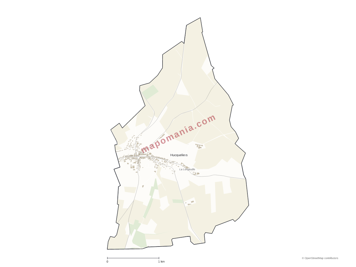 Carte de Hucqueliers à personnaliser