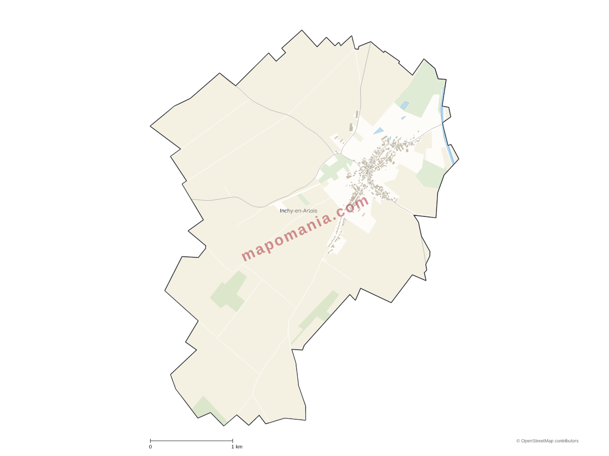 Carte de Inchy-en-Artois à personnaliser