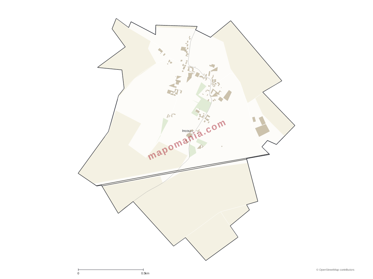 Carte de Incourt à personnaliser