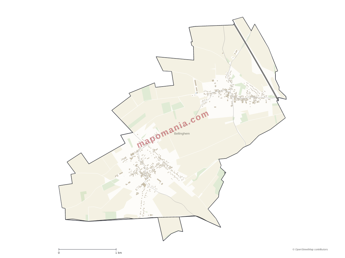 Carte de Bellinghem à personnaliser