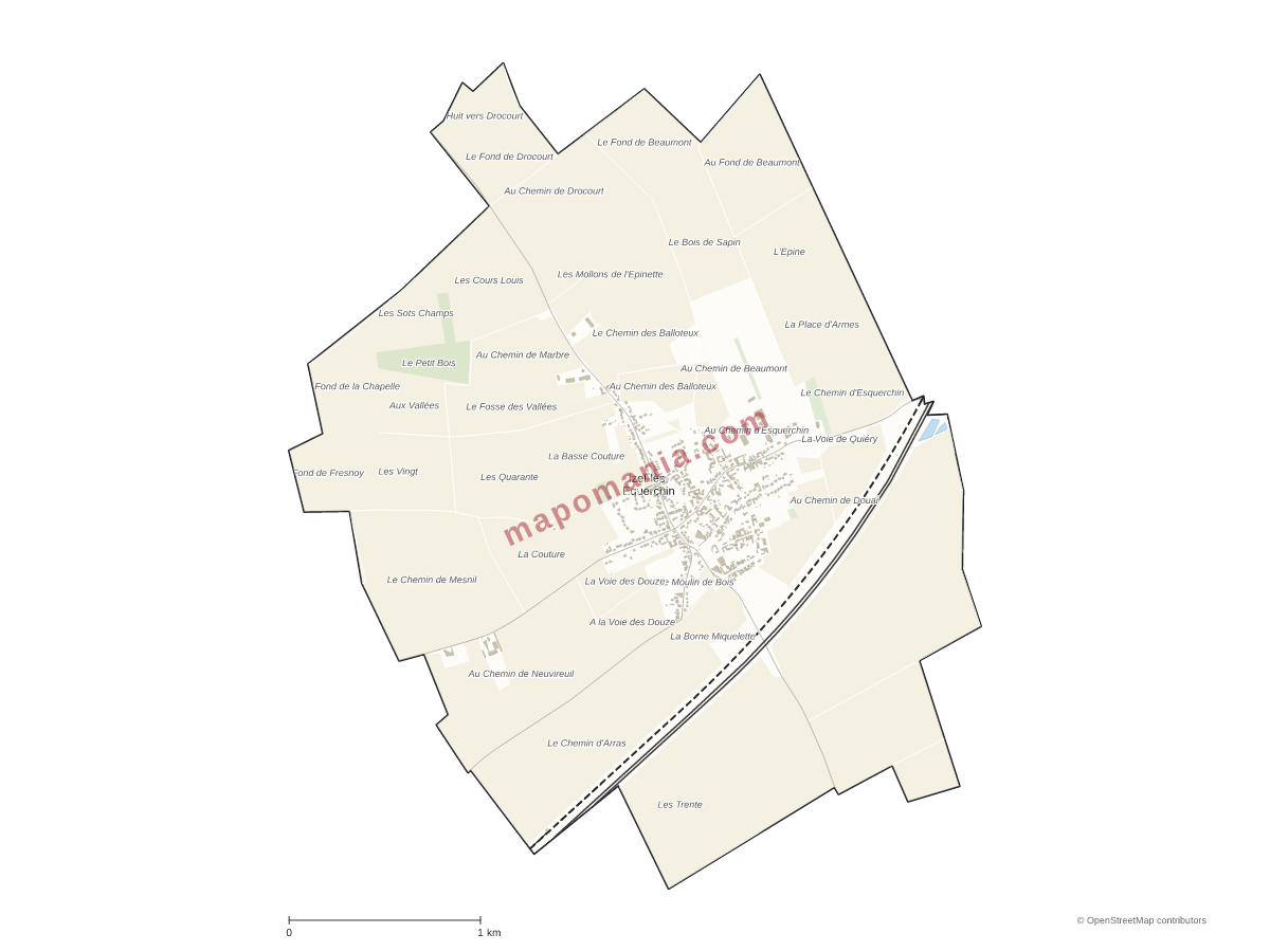 Carte de Izel-lès-Équerchin à personnaliser