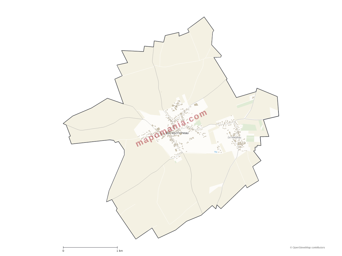 Carte de Izel-lès-Hameau à personnaliser