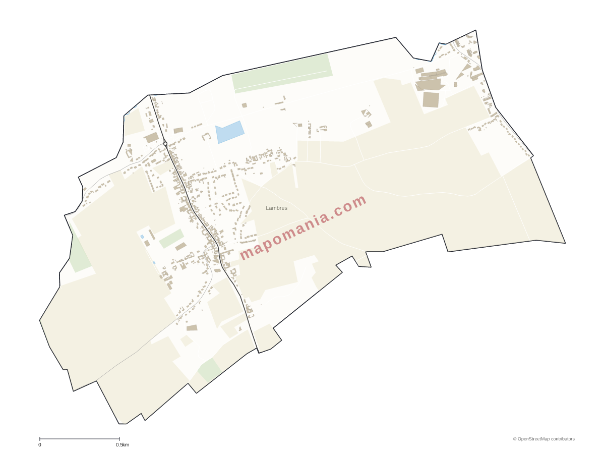 Carte de Lambres-lez-Aire à personnaliser