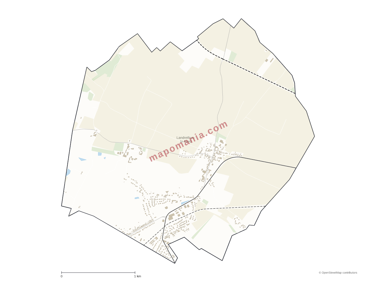 Carte de Landrethun-le-Nord à personnaliser