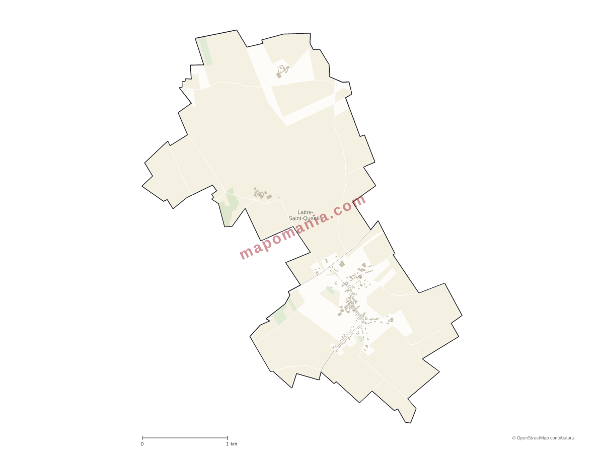 Carte de Lattre-Saint-Quentin à personnaliser