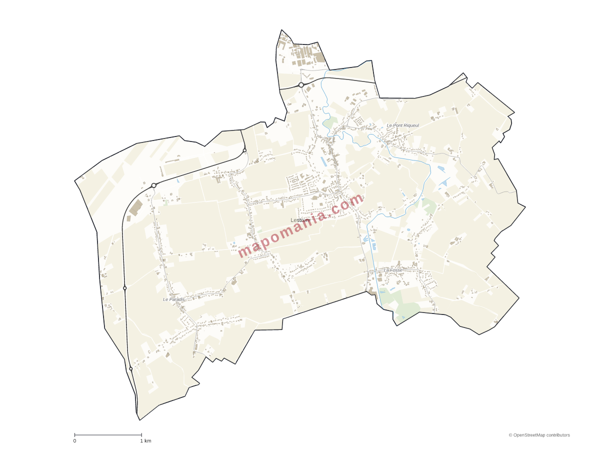 Carte de Lestrem à personnaliser