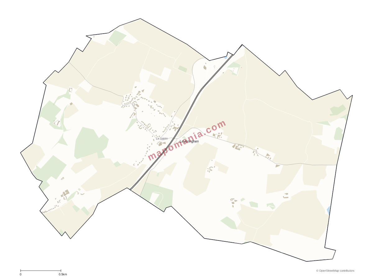 Carte de Leubringhen à personnaliser