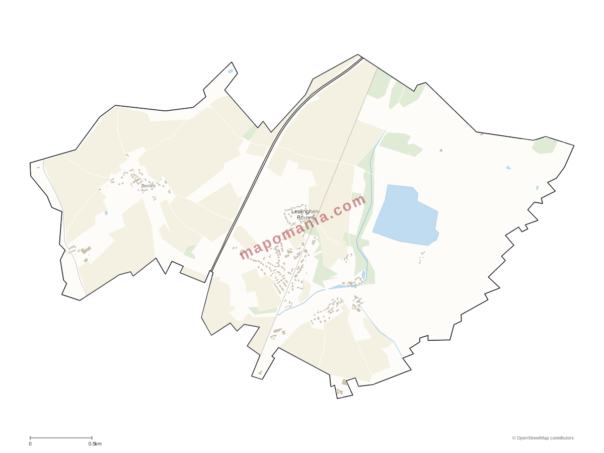 Carte de Leulinghen-Bernes à personnaliser