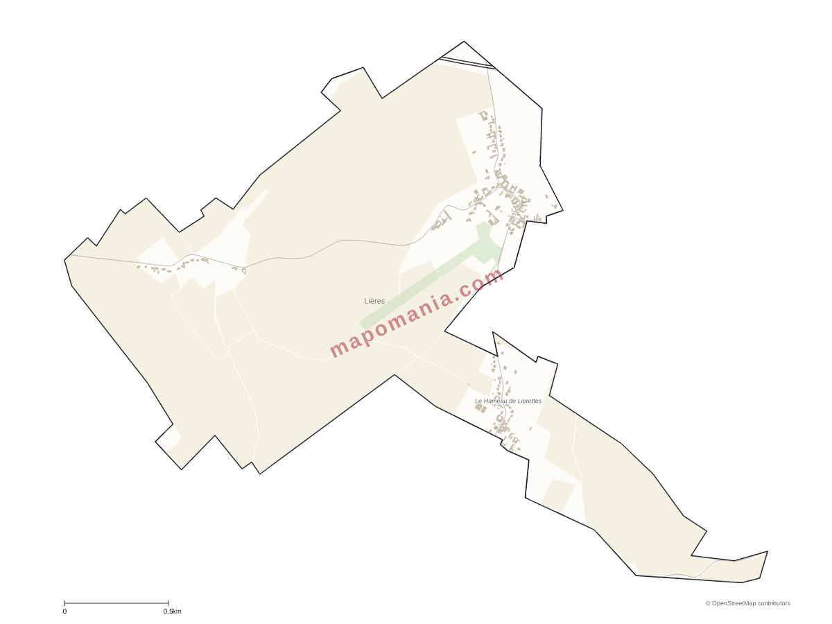 Carte de Lières à personnaliser