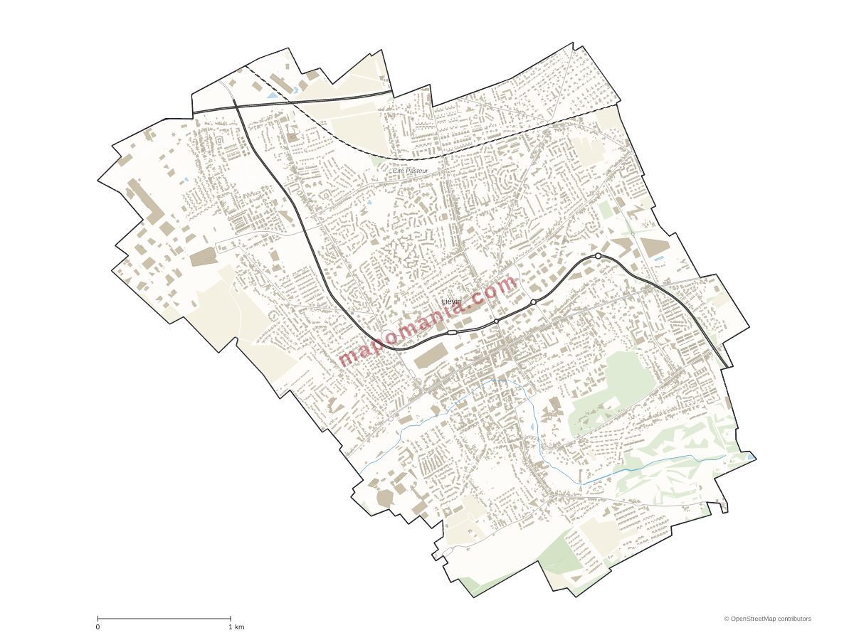 Carte de Liévin à personnaliser