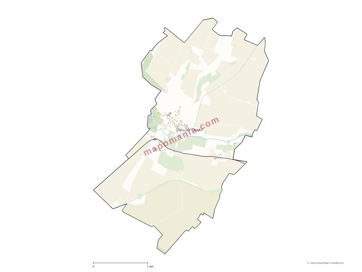 Carte de Ligny-sur-Canche à personnaliser