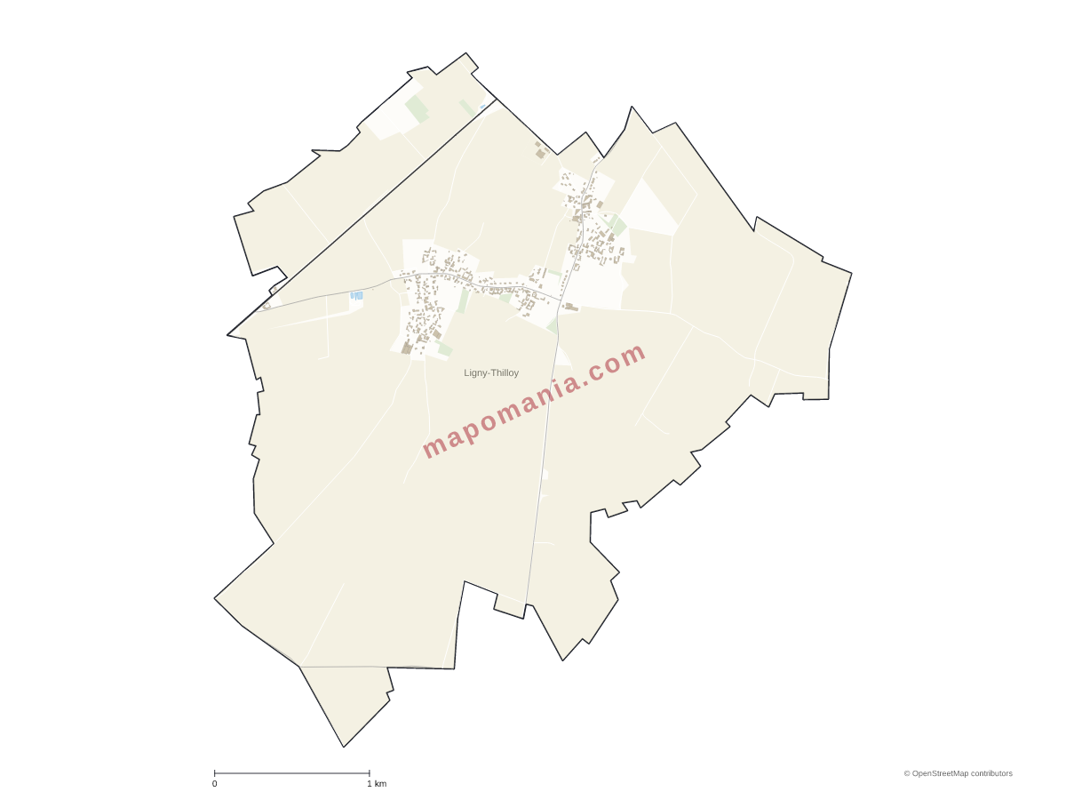 Carte de Ligny-Thilloy à personnaliser