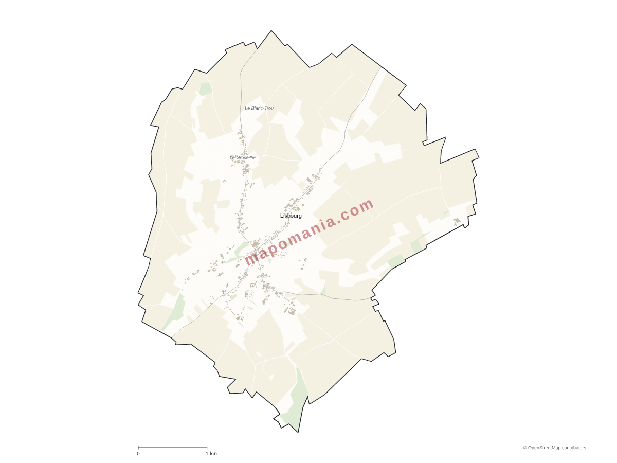Carte de Lisbourg à personnaliser