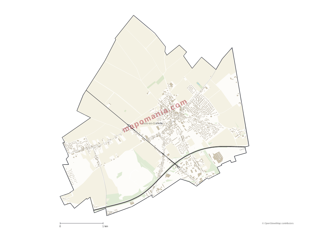 Carte de Loos-en-Gohelle à personnaliser