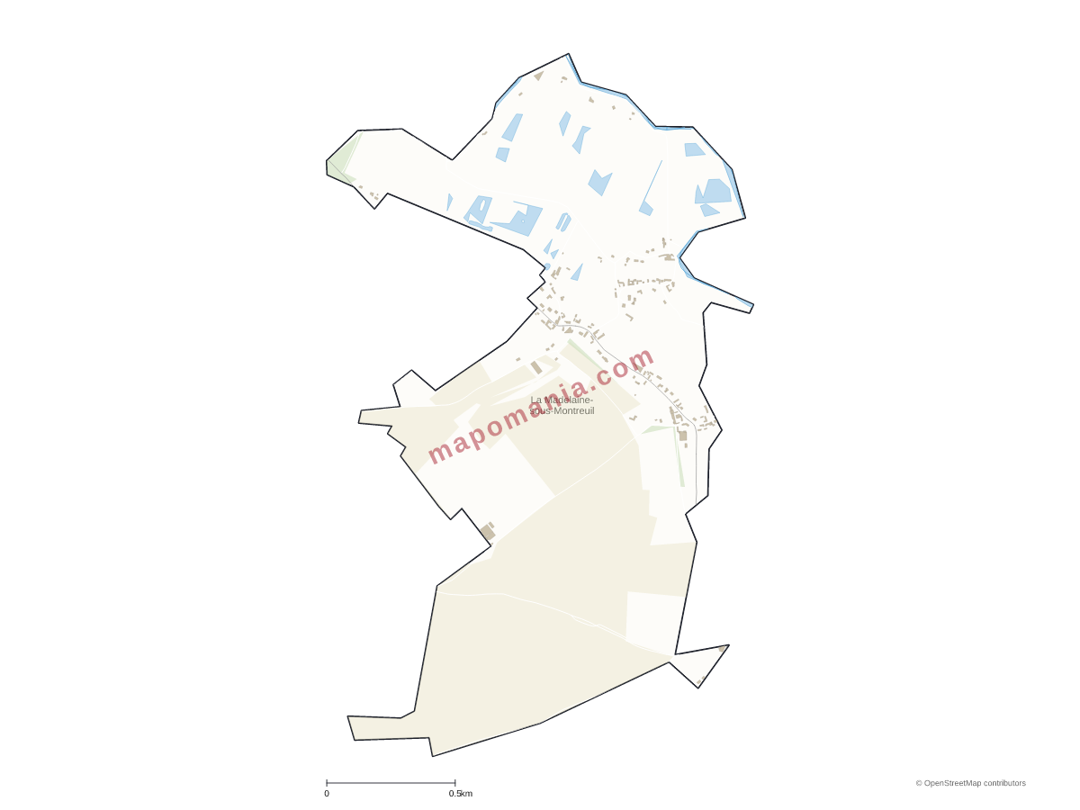 Carte de La Madelaine-sous-Montreuil à personnaliser
