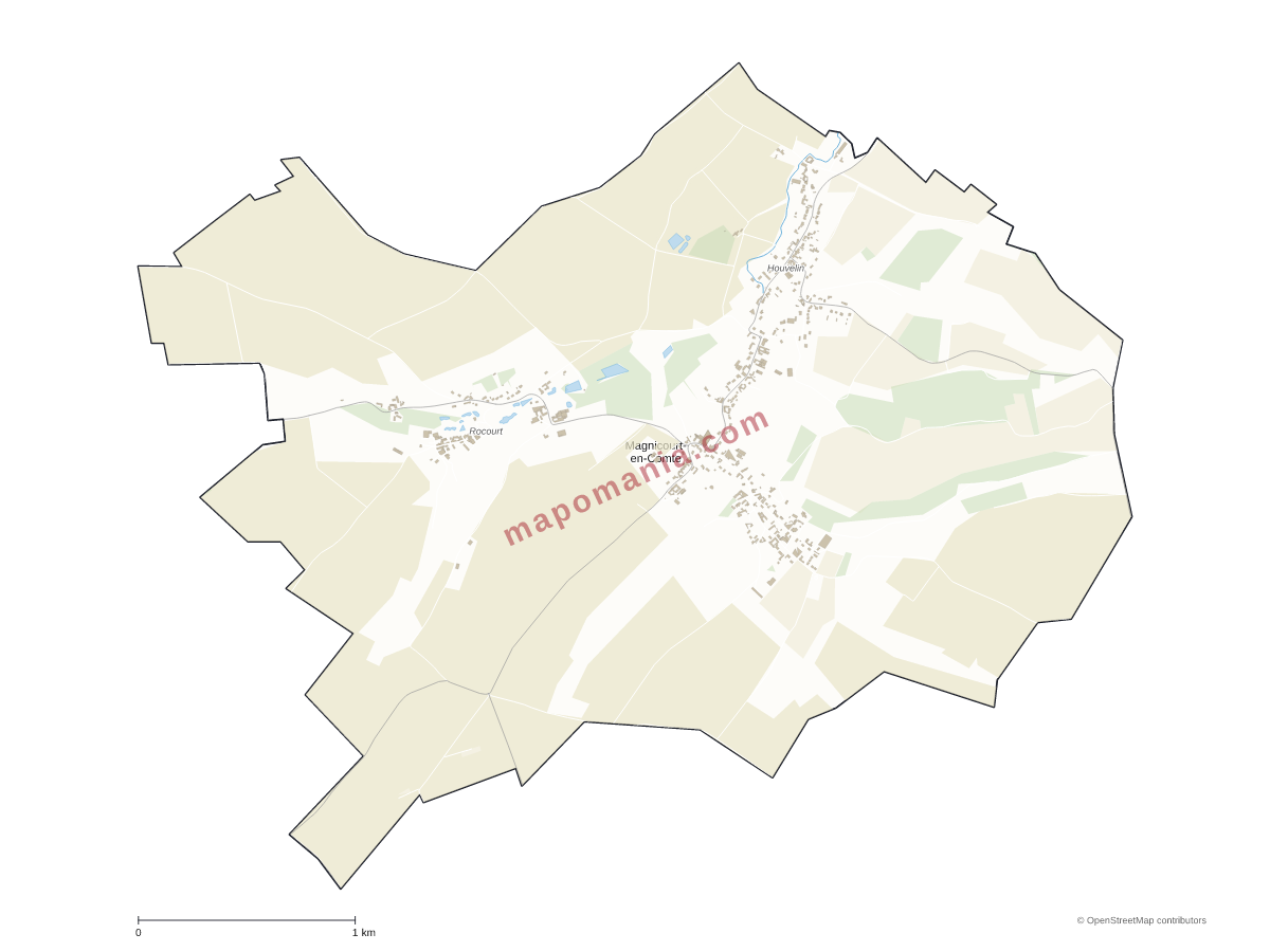 Carte de Magnicourt-en-Comte à personnaliser
