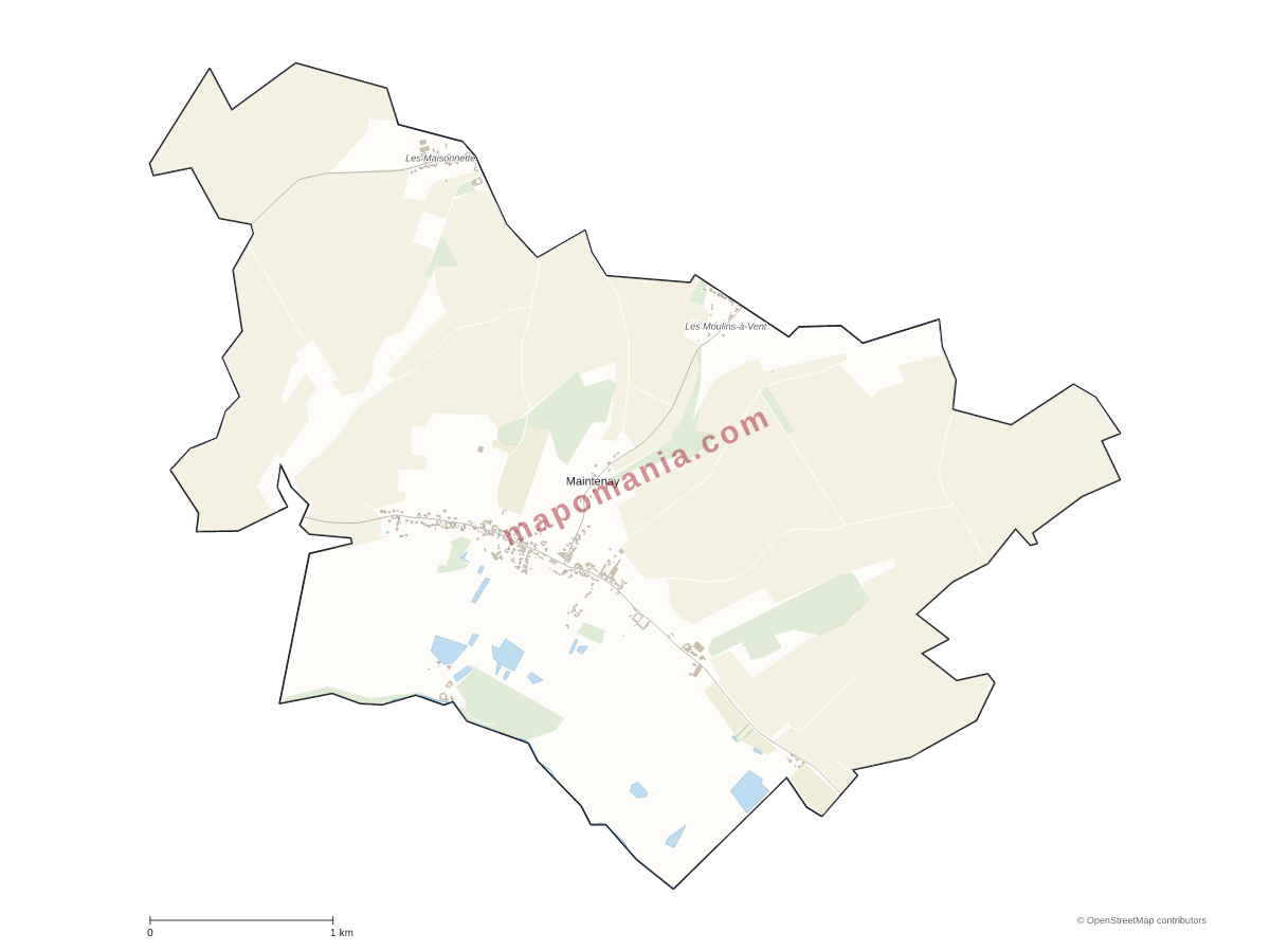 Carte de Maintenay à personnaliser