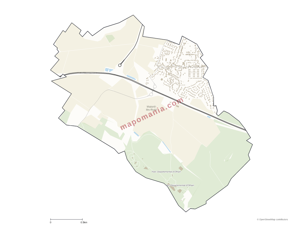 Carte de Maisnil-lès-Ruitz à personnaliser