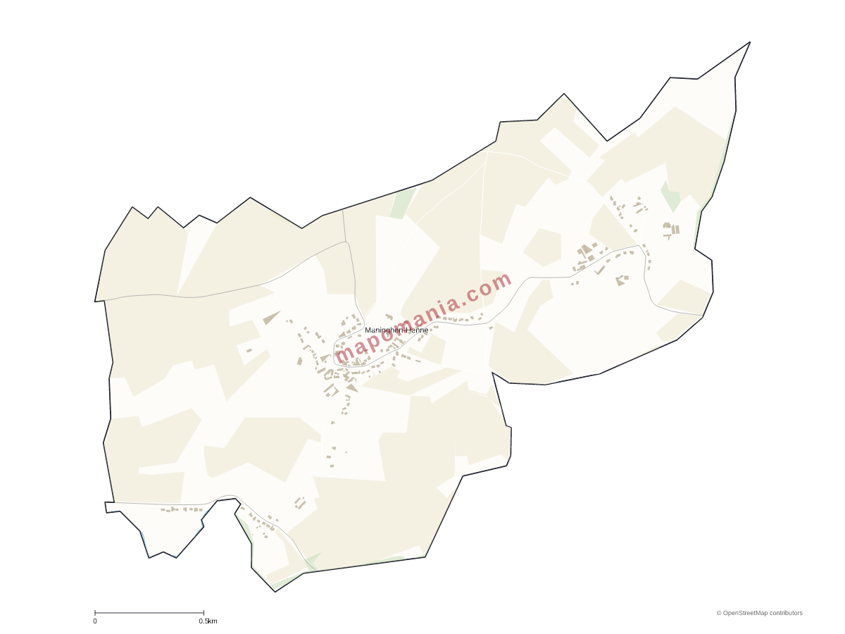 Carte de Maninghen-Henne à personnaliser