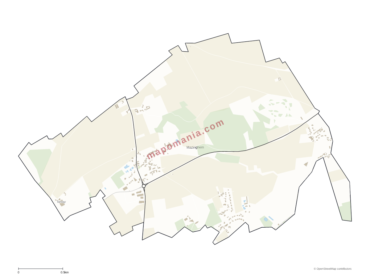 Carte de Mazinghem à personnaliser