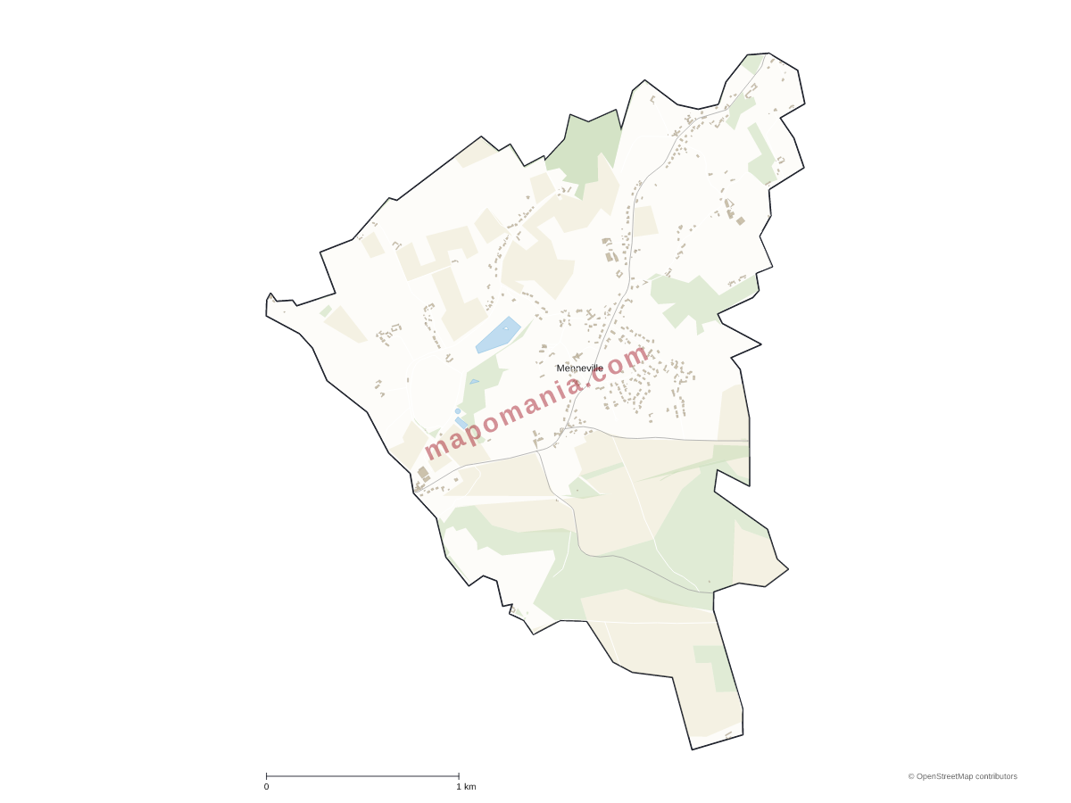 Carte de Menneville à personnaliser