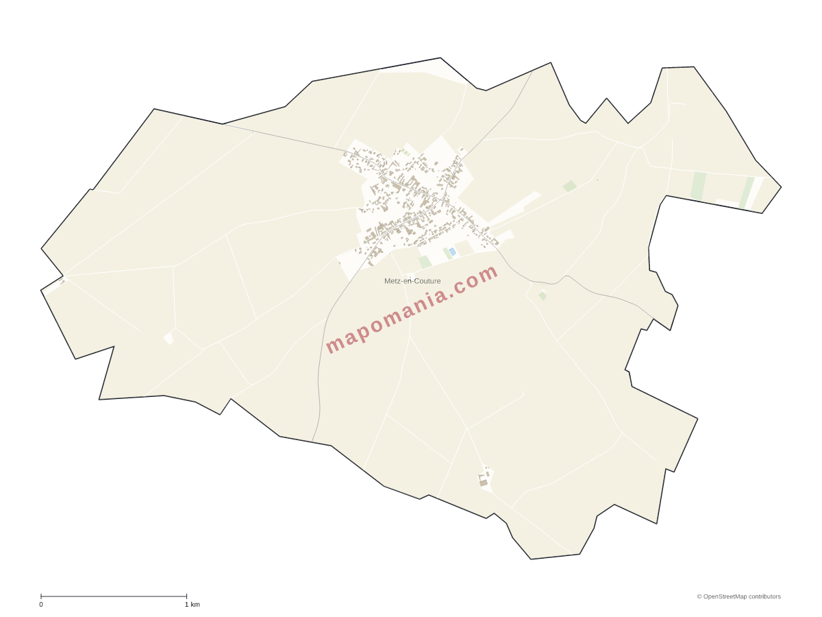 Carte de Metz-en-Couture à personnaliser