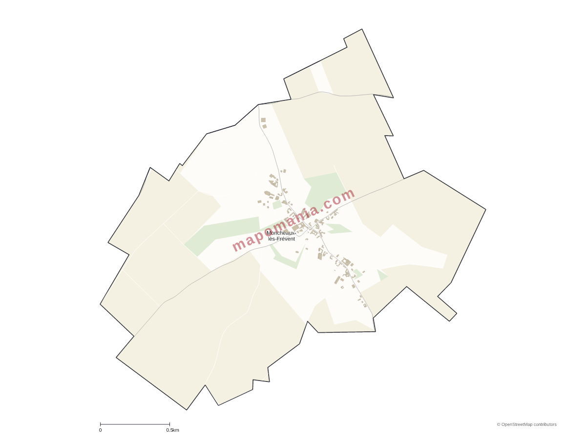 Carte de Moncheaux-lès-Frévent à personnaliser