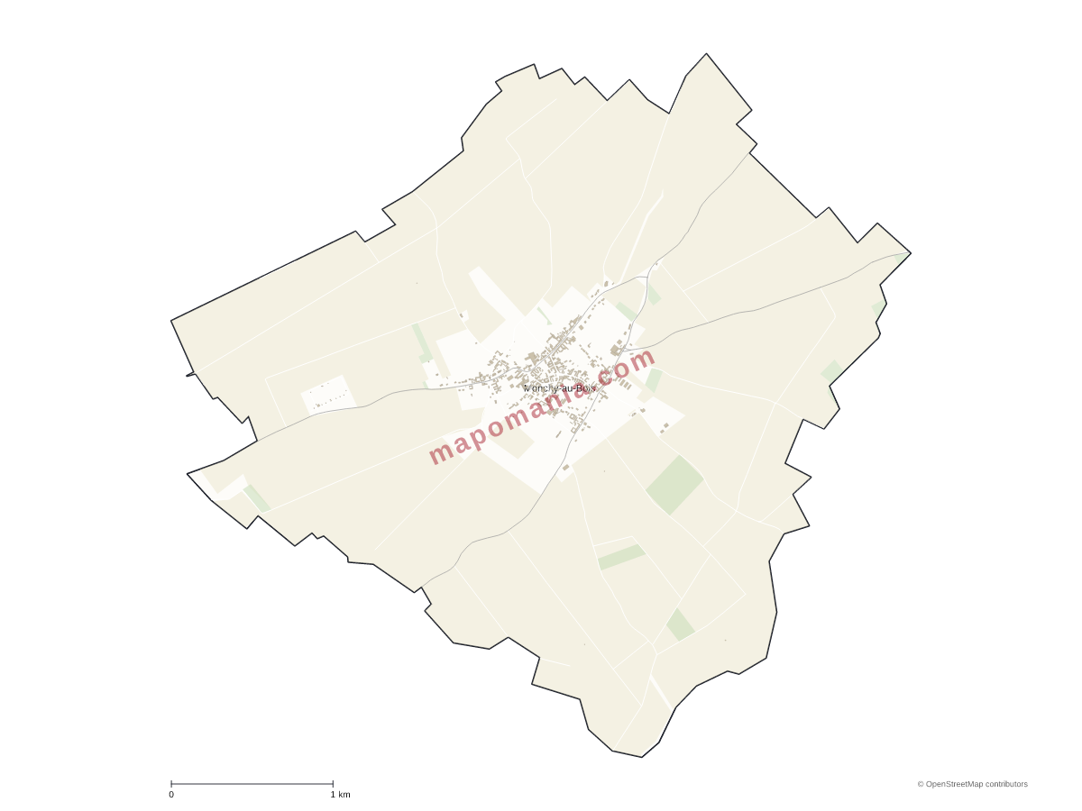 Carte de Monchy-au-Bois à personnaliser